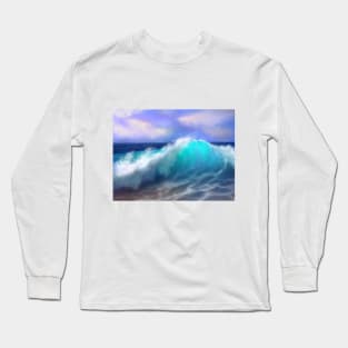 Turquoise Ocean Wave Long Sleeve T-Shirt